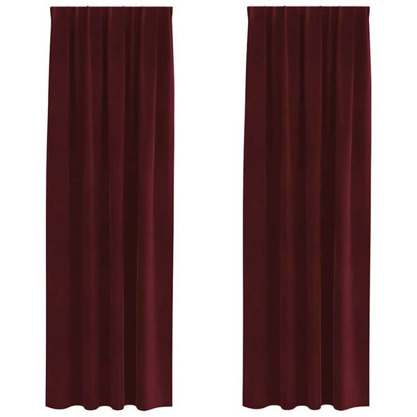 vidaXL Tende oscuranti 2 pcs Rosso Vino 140 x 225 cm Velluto