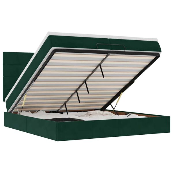 vidaXL Struttura Letto Pouf con Materassi 200x200 cm Velluto