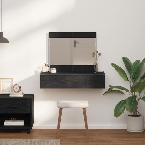 vidaXL Tavolo da Trucco Nero 83 x 40 x 70 cm Legno multistrato