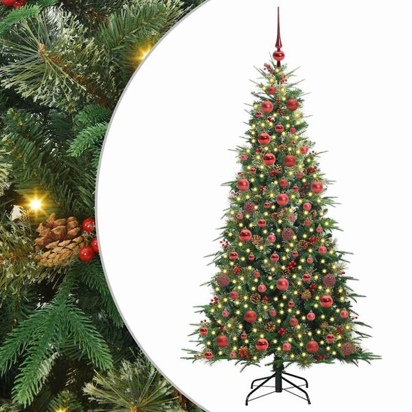 vidaXL Albero di Natale Artificiale con Rami Pieghevoli Verde 180 cm