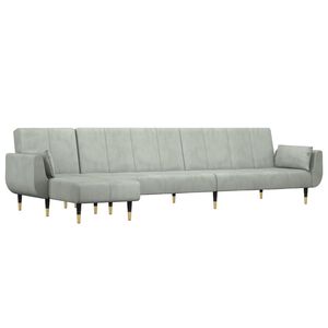 vidaXL Divano Letto a L Grigio Chiaro 275x140x70 cm in Velluto