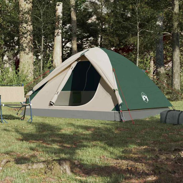 vidaXL Tenda da Campeggio a Cupola per 6 Persone Verde Impermeabile