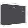 vidaXL Credenza Grigia 105x30x75 cm in Legno Multistrato