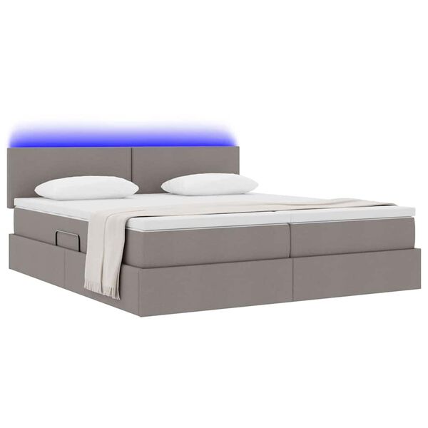 vidaXL Letto con luci a strisce a LED Talpa 180 x 200 cm Tessuto