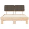 vidaXL Letto con Testiera Rivestita Talpa 140 x 190 cm Pino massello