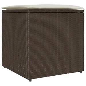 vidaXL Scatola per Cuscini Marrone 50 x 50 x 50 cm polyrattan