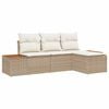 vidaXL Set Divano da Giardino 4 pz Beige polyrattan