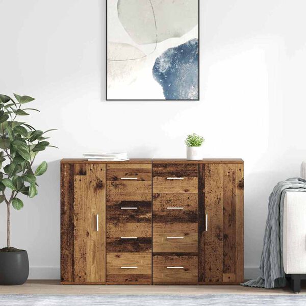 vidaXL Sideboards Corona 2 pcs Legno vecchio 59 x 39 x 80 cm