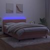 vidaXL Letto a Molle con Materasso e LED Rosa 140x200 cm in Velluto