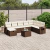 vidaXL Set Divani da Giardino 9pz con Cuscini Marrone in Polyrattan