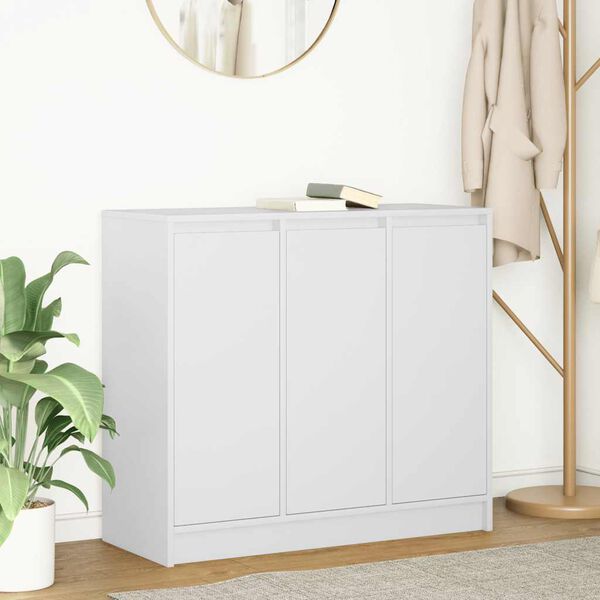 vidaXL Credenza Bianca 85x34x76 cm in Legno Multistrato