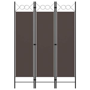vidaXL Paravento a 3 Pannelli Marrone 120x180 cm
