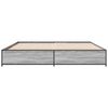 vidaXL Giroletto Grigio Sonoma 200x200 cm in Legno Multistrato Metallo