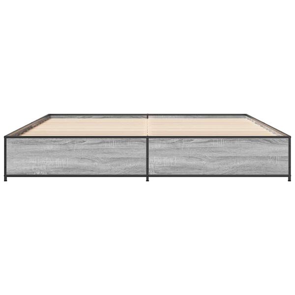 vidaXL Giroletto Grigio Sonoma 200x200 cm in Legno Multistrato Metallo