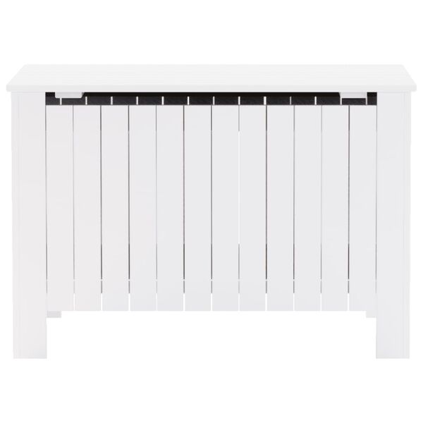 vidaXL Contenitore con Coperchio RANA Bianco 80x49x54 cm Massello Pino