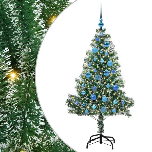 vidaXL Albero di Natale Artificiale Imbiancato con Luci LED 150 cm