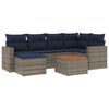 vidaXL Set Divani da Giardino 7 pz con Cuscini Grigio in Polyrattan
