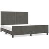 vidaXL Giroletto senza Materasso Grigio Scuro 160x200 cm Velluto