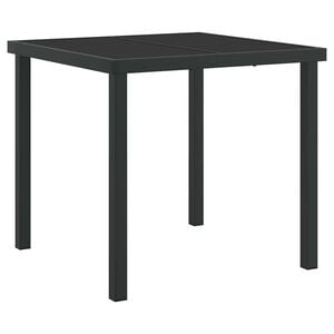 vidaXL Tavolo da Giardino Nero 80 x 80 x 73 cm Metallo
