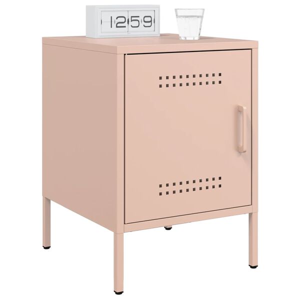 vidaXL Comodini 2 pz Rosa 36x39x50,5 cm in Acciaio