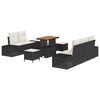 vidaXL Set Divano da Giardino 8 pz 7-Numero di posti Nero Poly Rattan
