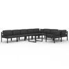 vidaXL Set Divani da Giardino 10 pz con Cuscini in Alluminio Antracite