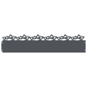 vidaXL Bordure per prato 10 pz 103 x 0,05 x 22 cm Acciaio Antracite