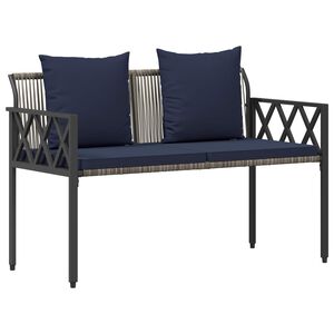 vidaXL Panchine da esterno 2 -Seater 116 x 56 x 75 cm polyrattan