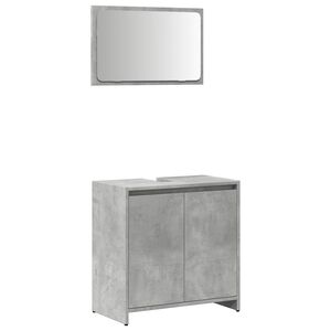 vidaXL Set Mobili da Bagno 2 pz Grigio Cemento in Legno Multistrato
