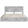 vidaXL Letto con Contenitore con testiera Grigio cemento 180 x 200 cm