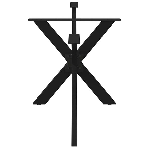 vidaXL Gamba per Tavolo da Pranzo a Forma di Ragno Nero 150x78x(72-73) cm Acciaio