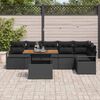 vidaXL Set da Pranzo per Giardino con cuscino 7 pcs Nero e Marrone