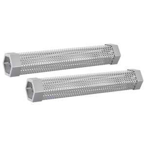 vidaxl Tubo affumicatore 2 pcs 5 x 5 x 30 cm Acciaio Inox 304 Argento