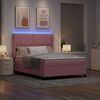 vidaXL Letto a molle con materasso con led Rosa 160 x 200 cm Velluto