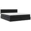 vidaXL Letto con contenitore e LED Nero 180 x 200 cm Pelle Sintetica