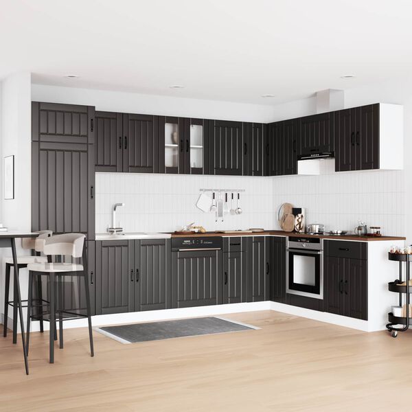 vidaXL Mobile da cucina Lucca Nero 80 x 46 x 81,5 cm Legno multistrato