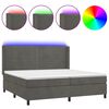 vidaXL Letto a Molle con Materasso e LED Grigio Scuro 200x200 cm
