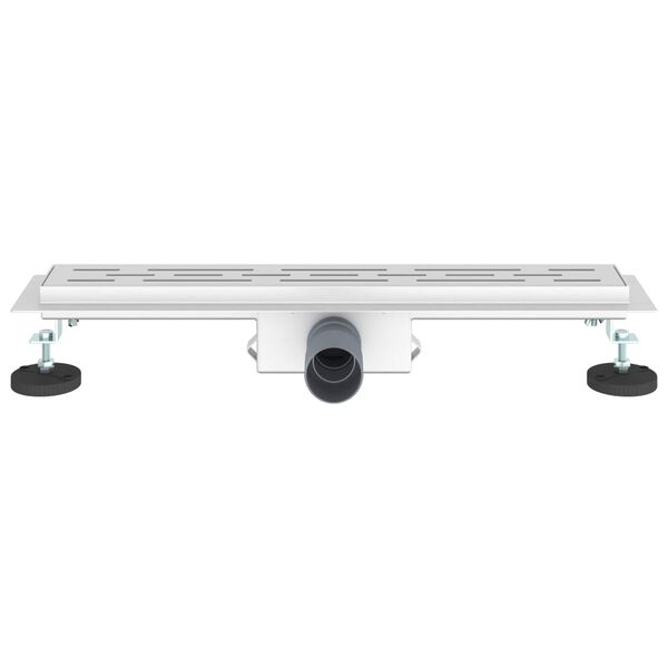 vidaXL Drenaggio doccia con design a striscia Argento 60 cm