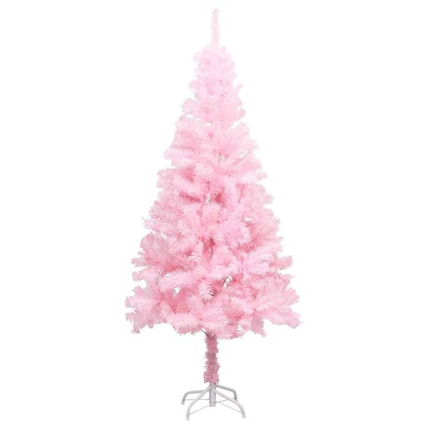 vidaXL Albero di Natale Preilluminato con Palline Rosa 180 cm PVC