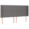 vidaXL Testiera ad Orecchio Grigio 203x16x118/128 cm in Similpelle