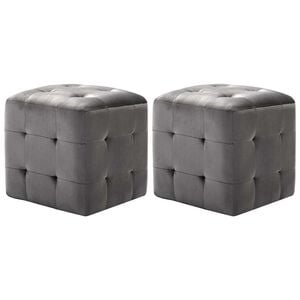 vidaXL Comodini 2 pz Grigio 30x30x30 cm in Tessuto Vellutato