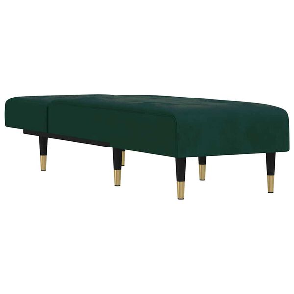 vidaXL Chaise Longue in Velluto Verde Scuro