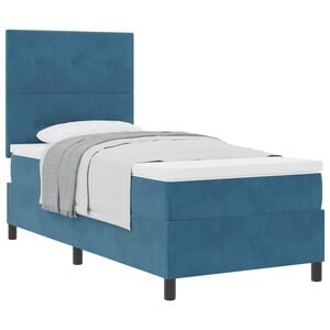 vidaXL Letto a molle con materasso Blu Scuro 80 x 200 cm Velluto