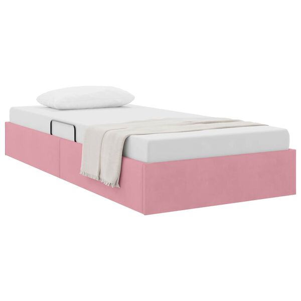 vidaXL Letto con Contenitore Rosa 90 x 190 cm Velluto