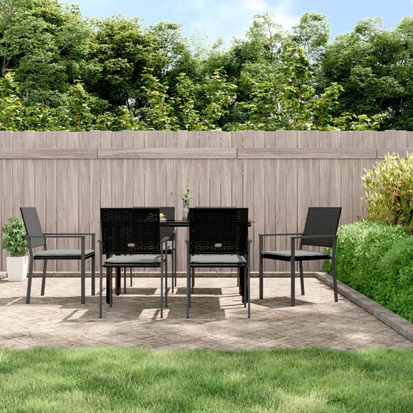 vidaXL Set Pranzo da Giardino 7 pz con Cuscini in Polyrattan e Acciaio