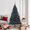 vidaXL Albero di Natale artificiale con luci integrate Nero 180 cm PVC