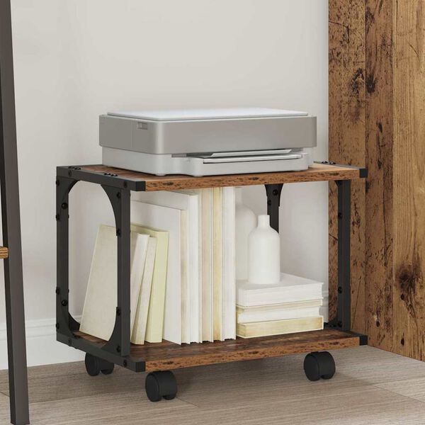 vidaXL Supporto per Stampante Legno vecchio 41 x 28 x 33.5 cm