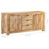 vidaXL Credenza 175x40x75 cm in Legno di Mango Grezzo