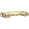 vidaXL Set divani 10 pz Bianco e Crema Polyester