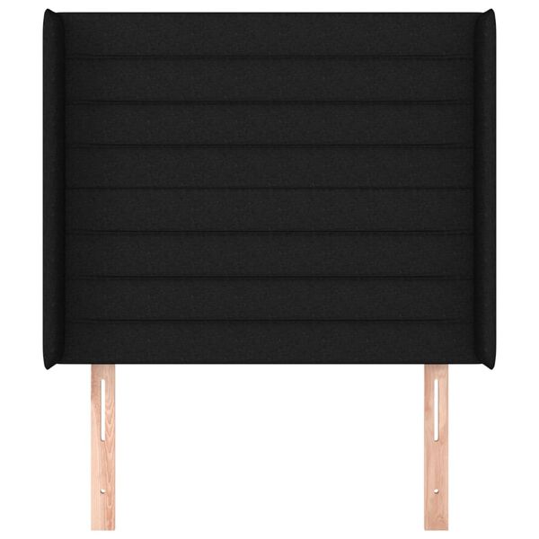vidaXL Testiera ad Orecchio Nera 103x16x118/128 cm in Tessuto